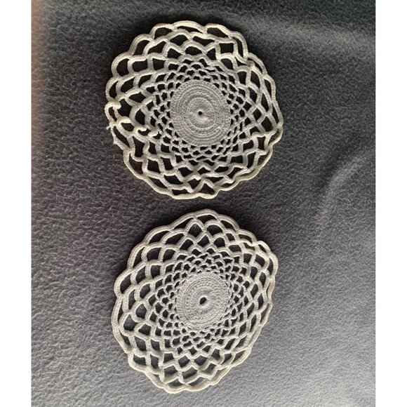 Handmade White Crochet Doily Set of Two For Home Decor & Craft Projects - Picture 9 of 12